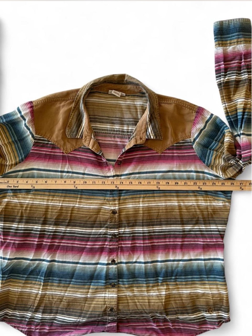 Ariat Tencel Serape Western Shirt XXL Southwestern Ranch Cowgirl Button Up - Picture 7 of 7